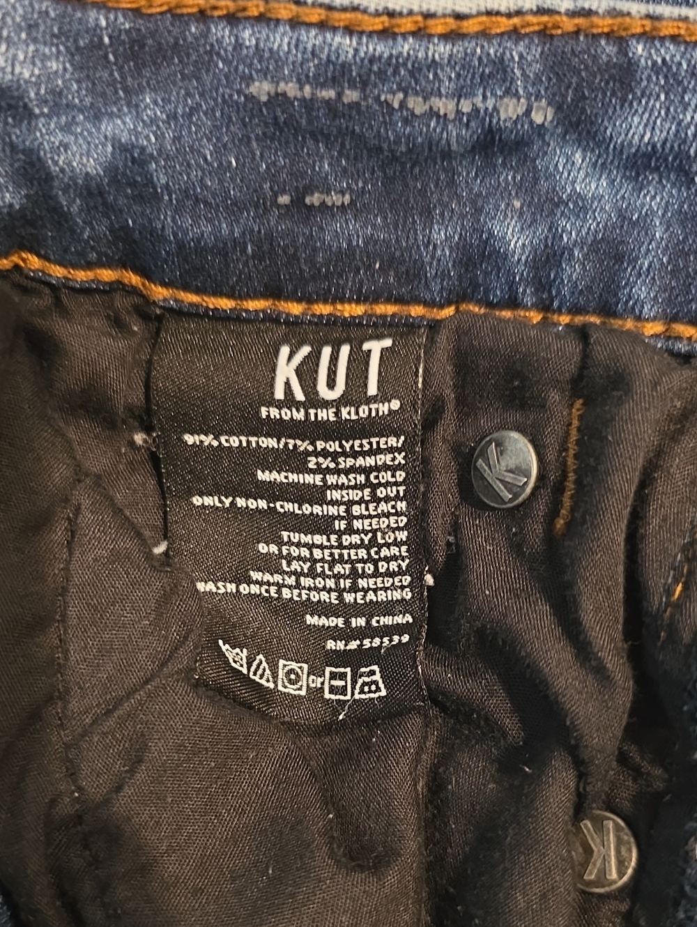 Kut from the Kloth Women's Dark Blue Rolled Cuff Jeans - Picture 8 of 11